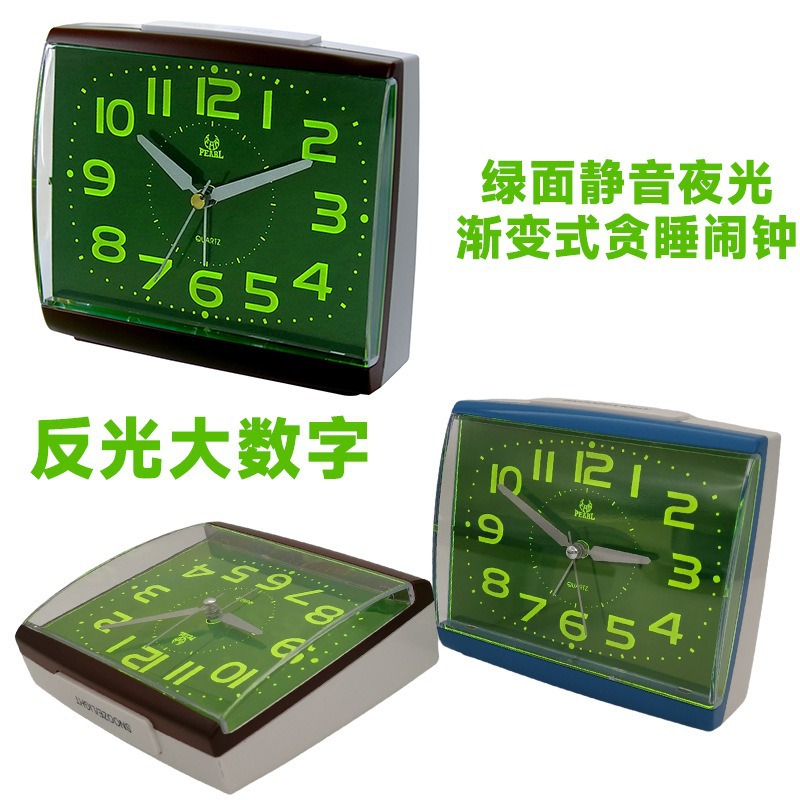 Хороший будильник 4-тонный зеленый светящийся будильник с умным управлением светом бесшумный с функцией отложенного будильника