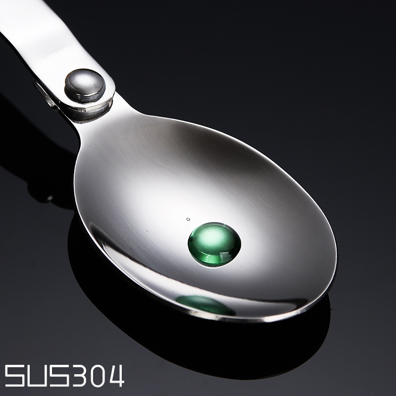 Outdoor travel creative portable tableware braised beaker 304 stainless steel folding spoon fruit fork student canteen