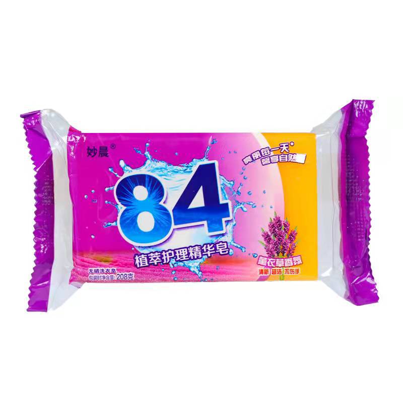 Miaochen 84 transparent soap soap laundry soap 208g * 48 pieces handmade laundry soap wholesale benefits can be customized logo