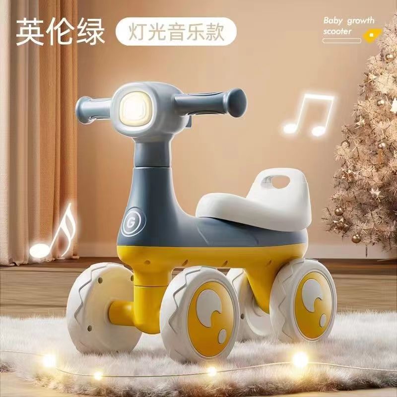 G Maibaiqi Kidsren's Balance Baby Kidsren's Three-Wheel Pedal Slide Entry-Level Baby Sliding Walker Anti-Rollover
