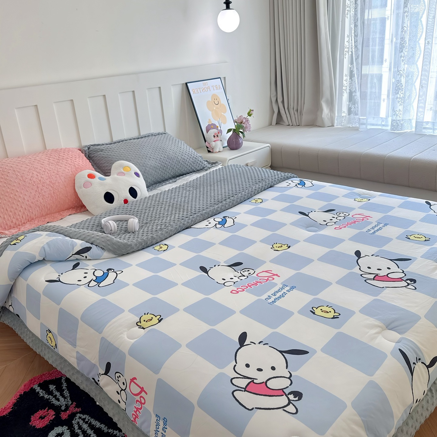 Sanrio Cartoon Knitted Cotton Beanie Quilt Kidsren's Baby Nap Blanket Soothing Quilt Thickeneded Beanie Velvet Quilt