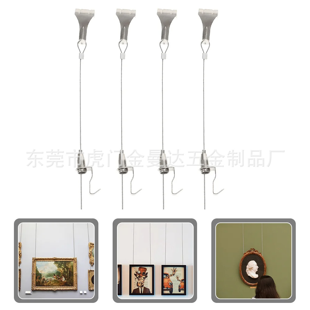 Painting exhibition steel wire hook hanging wire hanging rope steel wire hanging hook adjustable hanging mirror wire steel wire hanging painting device