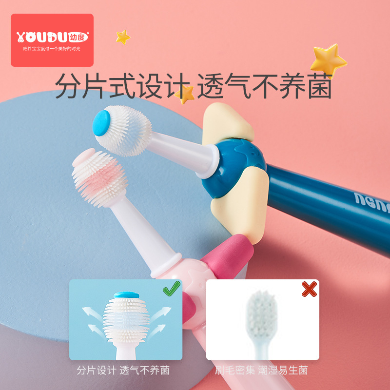 Baby Training Toothbrush Toddler Soft Bristle Toothbrush 3-6 Years Old Baby Child Student 360 Degree Special Cleaning Milk Toothbrush