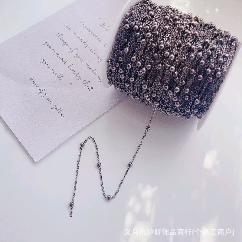 Source Factory 235Sf, 245Sf Ball DIY Jewelry Color-Preserving Chain 4mm Copper-Clad Iron Clip Bead Chain Bride