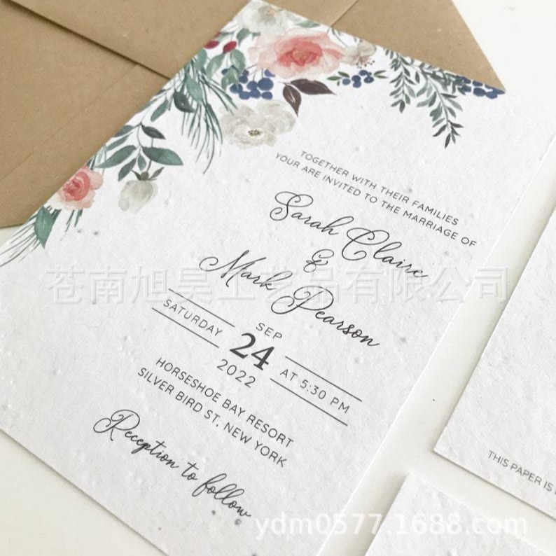 Mid-Autumn Festival, Dragon Boat Festival, Children's Day, Seed Paper Gift Card, Customized Paper Creative Greeting Card, Handmade Gift