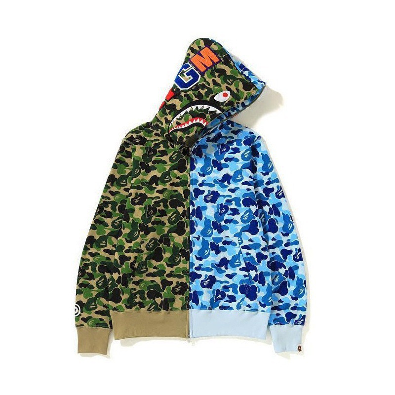 European and American Cross-border Costume Camouflage Fashion Brand Shark Head 3D Print Hoodie Fashion Sweater Zipper Hoodie Halloween