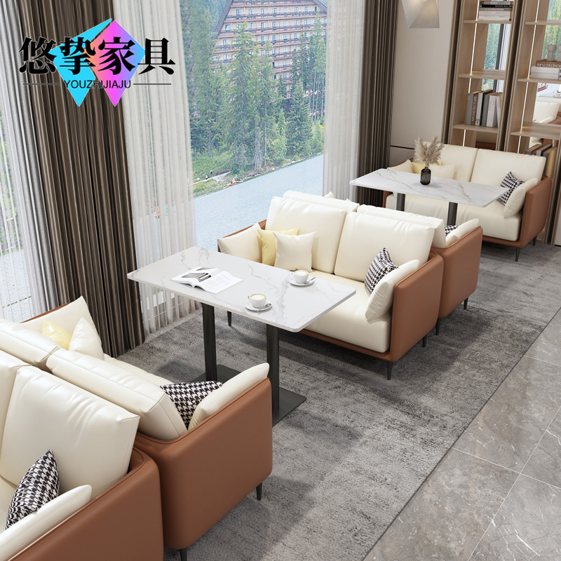 Комплект стол и стулья для кафе, простой, западный ресторан, салон красоты, переговорный стол, приемный диван