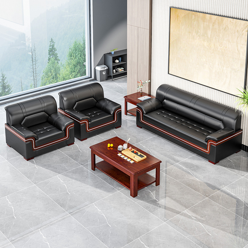 Leather Cushion Oil Wax Leather Ottoman Living Room Leather Sofa