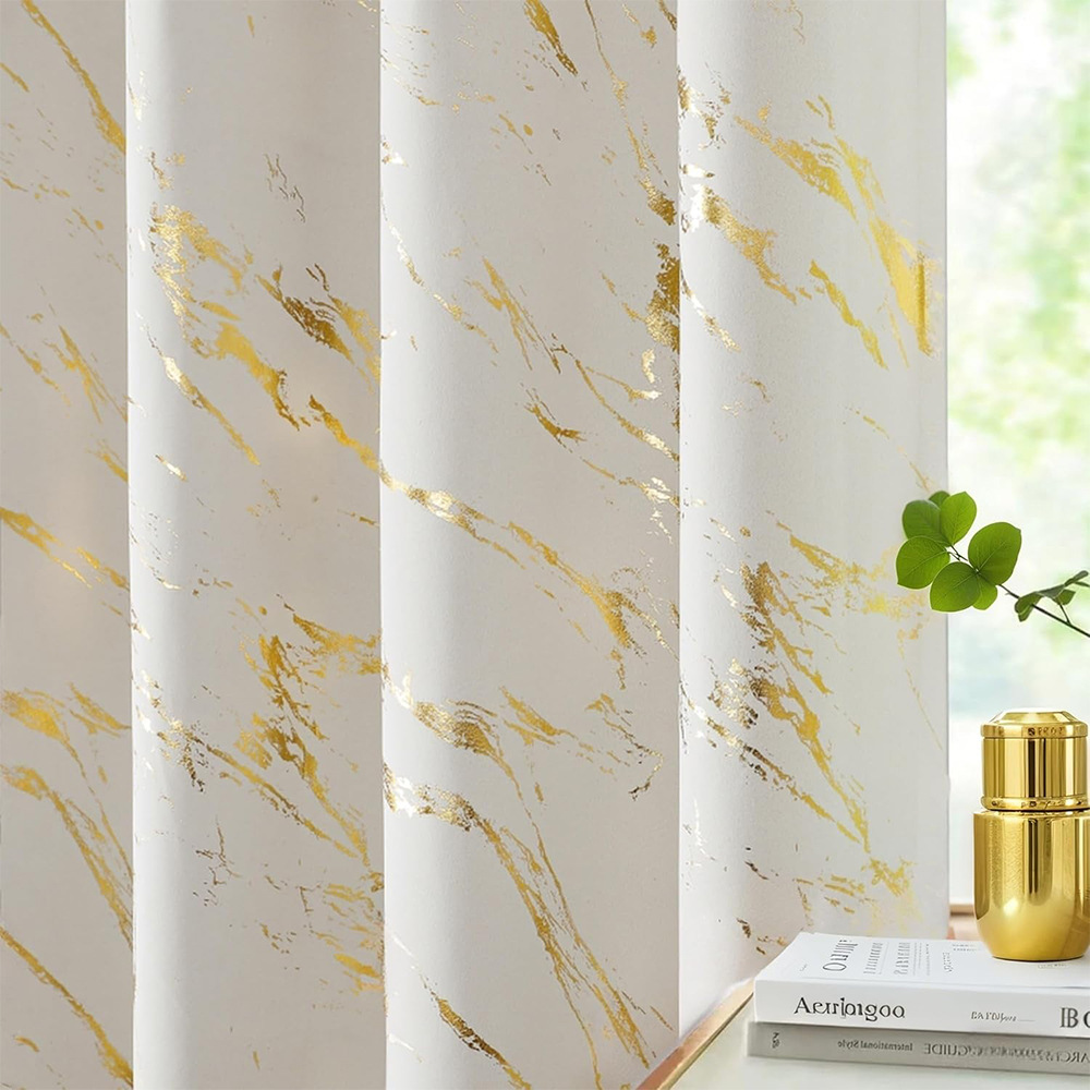 Customized Cross-Border Hot Stamping and Silver Pongee Full Blackout Curtain Fabric for Living Room and Bedroom Sun Protection Curtains Amazon