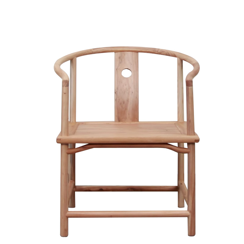 New Chinese-style North Old Elm Wooden Circle Chair Tea Chair Solid Wood Coffee Table Paint-free Hot Wax Official Hat Peach Heart Begonia Sitting Chair