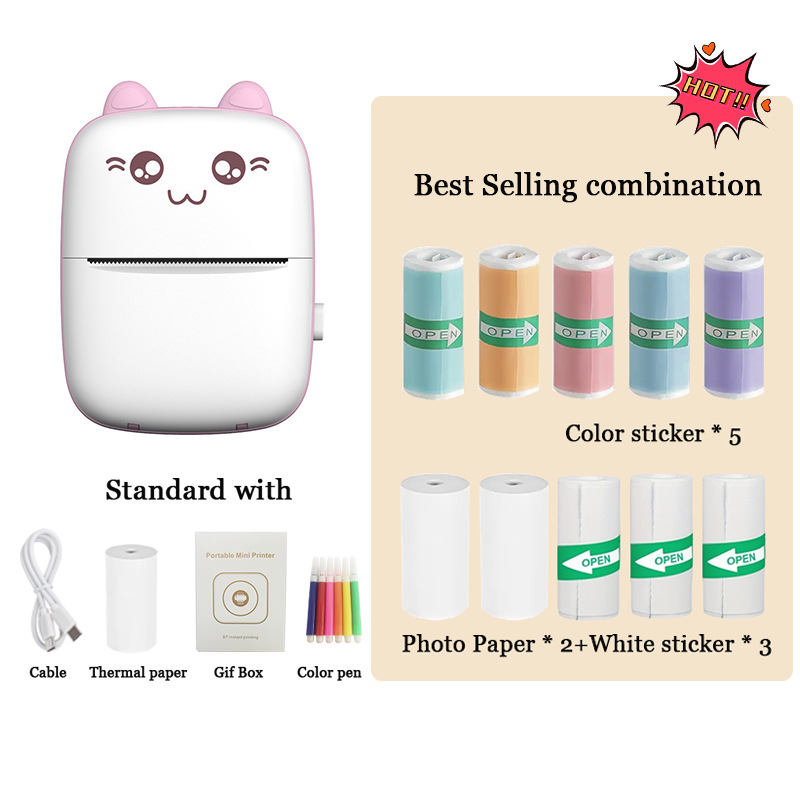 Cross-border new mini portable search photo printer student wrong question printer gift factory wholesale