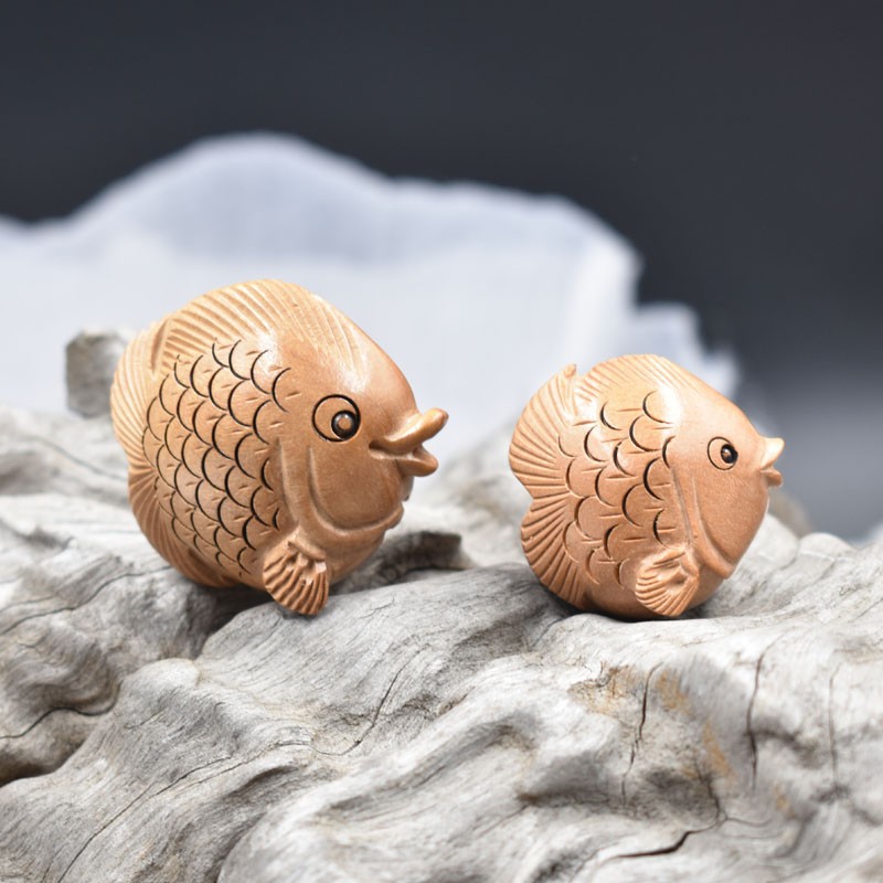 Fish Flat Fish Black Sandalwood Peach Wood diy Accessories Jewelry Pendant Keychain Car Bag Hanging Toy