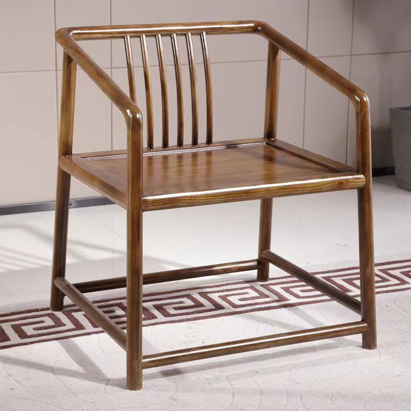 Master Chair Solid Wood Chinese Style Round Chair Original Wood Color Chinese Style Round Chair Three-Piece Set Taishi Chair Palace Official Cap Backrest Dining Chair