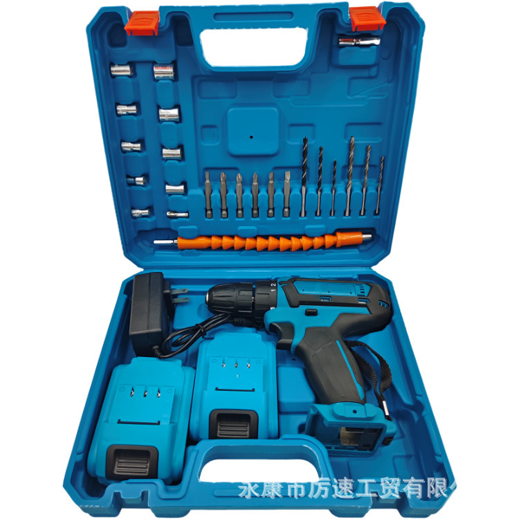 Cross-Border Household Electric Tools Lithium Battery Brushless Impact Drill High-Power Industrial-Grade Electric Drill Multi-Function Hand Drill Rechargeable