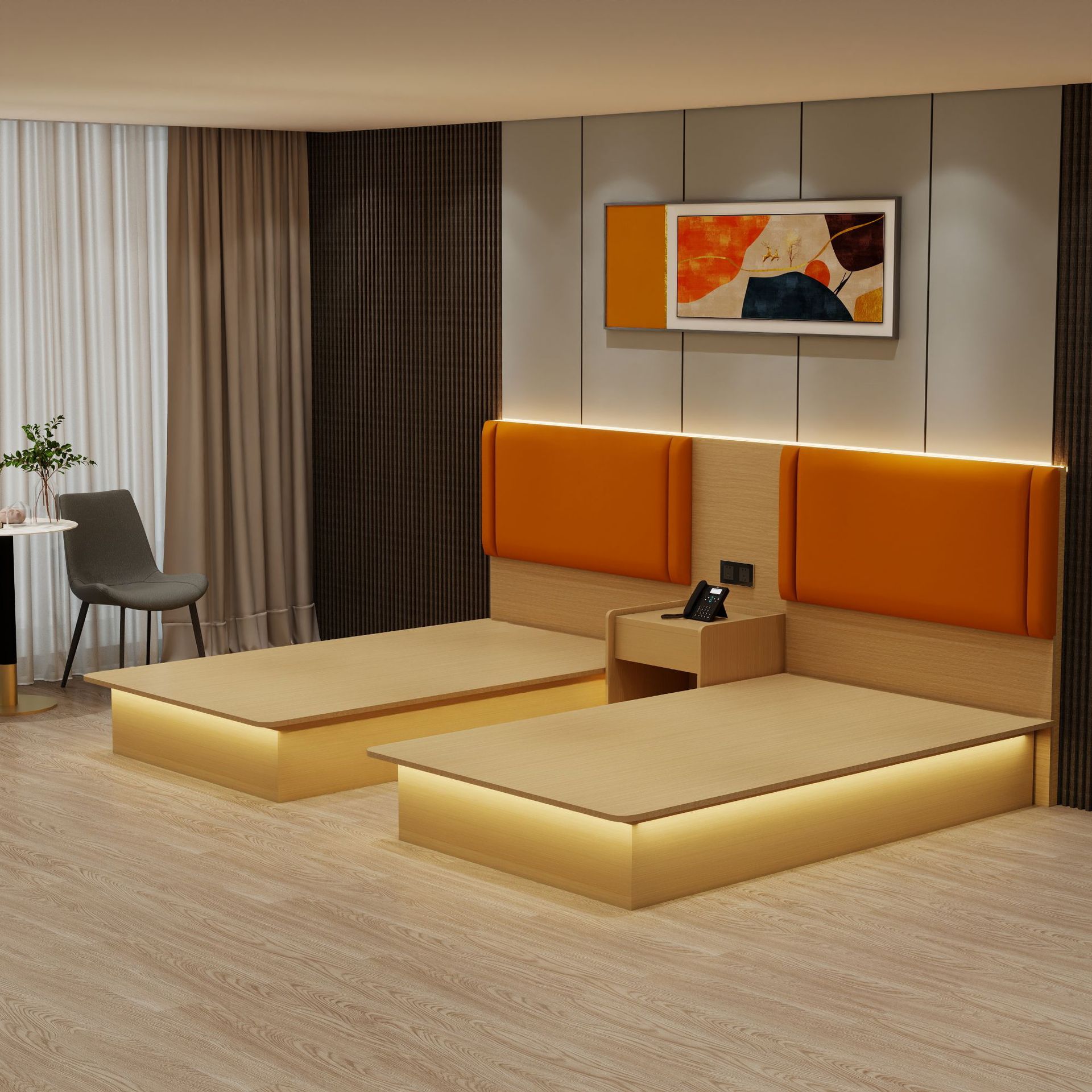 Hotel Furniture Standard Room Full Set Hotel Bed Frame Hotel Furniture Custom Bed Box Hotel Furniture Hotel-Specific Bed