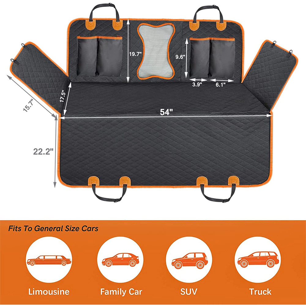 Cross-Border Pet Car Mat Waterproof Protection Car Rear Seat Mat Dog Mat Anti-Dirty Anti-Bite Anti-Slip Pet Car Mat