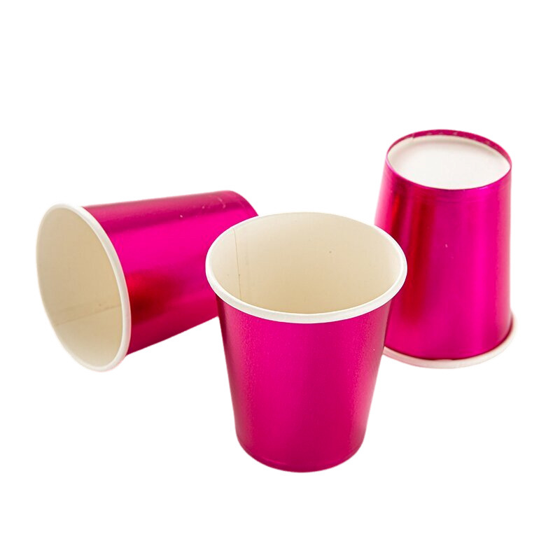 Disposable Paper Cup Printing Logo Hot Stamping Silver Gold 7 Ounces 9 Coffee Cup Water Cup Milk Tea Wholesale Milk Tea Cup