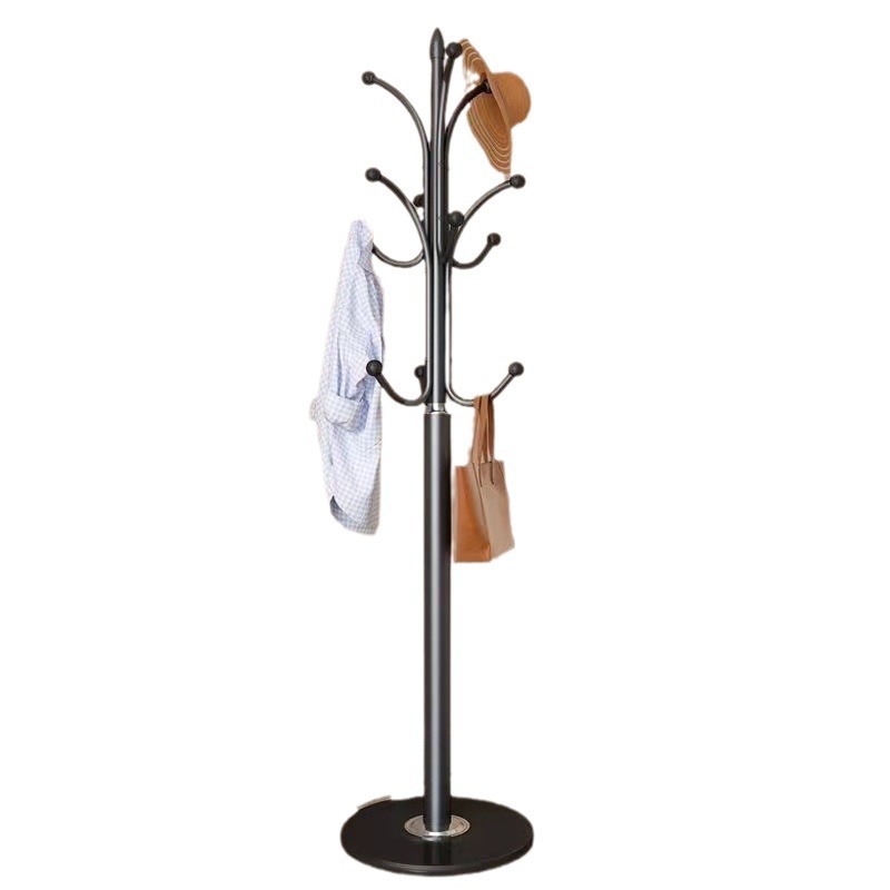 Wrought Iron Coat Rack Floor-standing Bedroom Hanger Living Room Simple Clothes Rack Wardrobe Household
