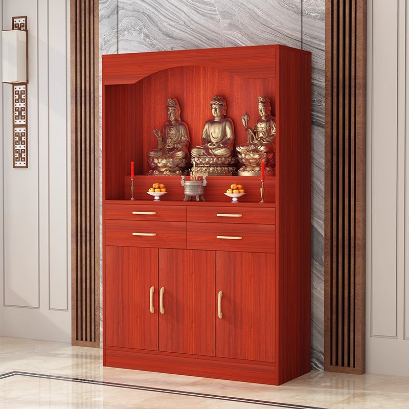 Household Bodhisattva Worship Table Buddhist Niche Offering Table Incense Case Buddha Statue God Table Solid Wood Standing Cabinet Buddha Cabinet God Niche Buddha Table