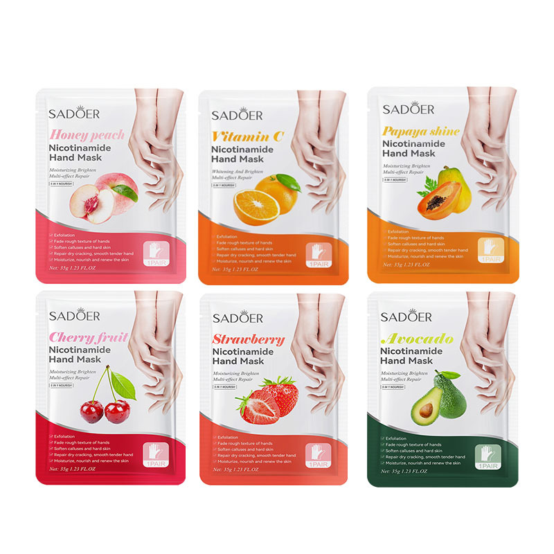 Full English hand mask SADOER cherry niacinamide exfoliating hand mask Handle moisturizing skin rejuvenation cross-border foreign trade