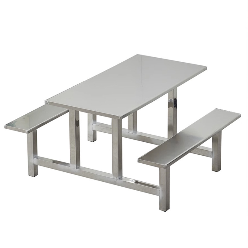 Stainless Steel Dining Table and Chairs, Canteen Dining Chairs, School Students, 4 People, 6 People, 8 People, Company Staff Canteen Fast Food Table
