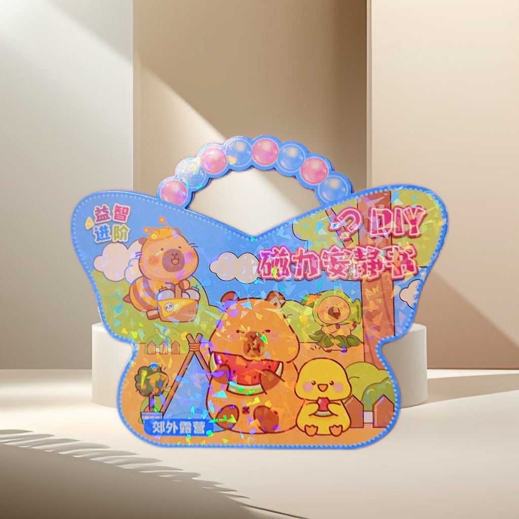 New Magnetic Butterfly Shape-Free Quiet Book for Kidsren DIY Handmade Magnetic Dress-Up Game Satchel Quiet Book