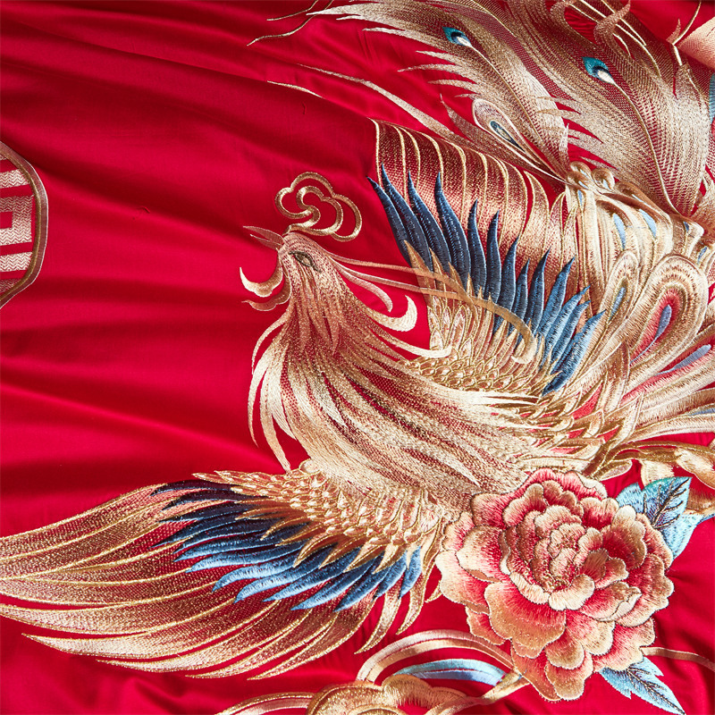 25 new cotton cotton long-staple cotton 100 new Chinese embroidery wedding four-piece multi-piece dowry bed