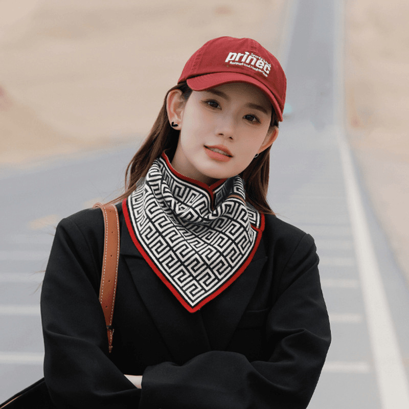 Houndstooth Scarf Knitted Scarf Warm Neck Protection False Collar Convenient Pullover Neck Sleeve Lazy Scarf Universal Triangle Towel