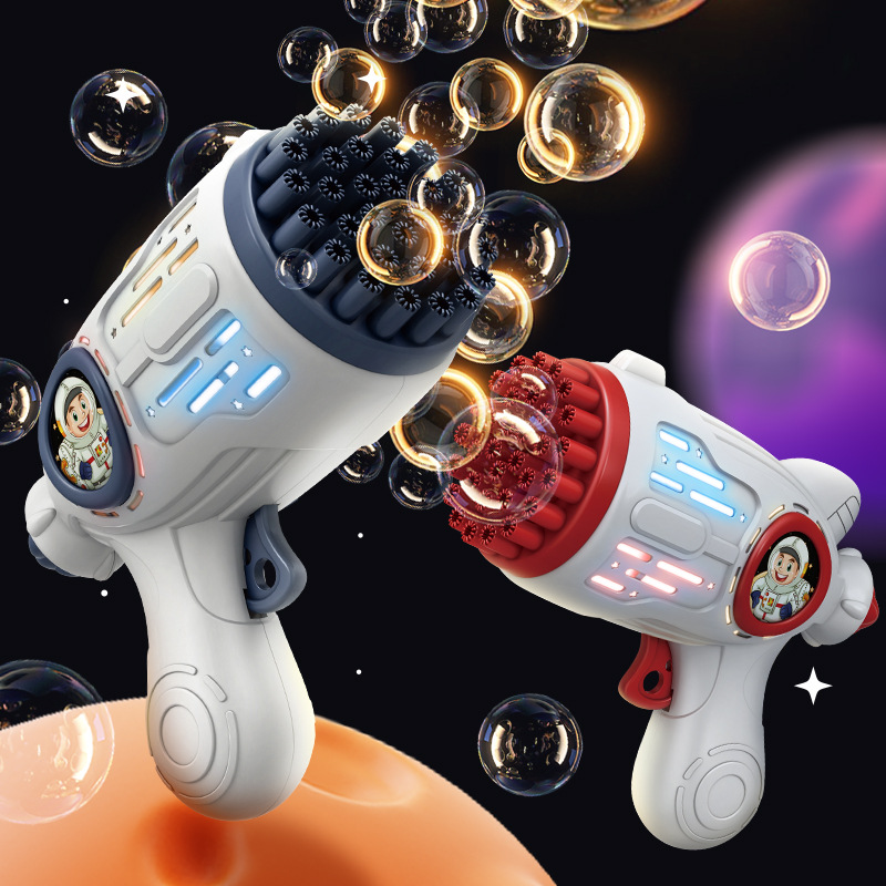 2025 New Bubble Machine Internet Celebrity Handheld Fully Automatic Electric Bubble Gun Gatling Infant and Toddler Baby Toy