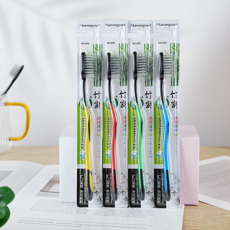 Adult Couple Household Independent Packaging Supermarket 2 Yuan Store Filament Soft Hair Toothbrush Little Doctor Bamboo Charcoal Soft Hair Toothbrush