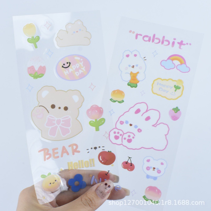 Cute Cartoon Hand Account Sticker Children's Hand Account Sticker PVC Goo Card suit Optional DIY Sticker Traceless Decorative Sticker