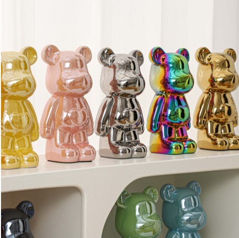 Fine Violent Bear 21cm Internet Celebrity Accessible Luxury Ornaments Living Room Entrance Ceramic Decoration Tv Cabinet Care Bear Home