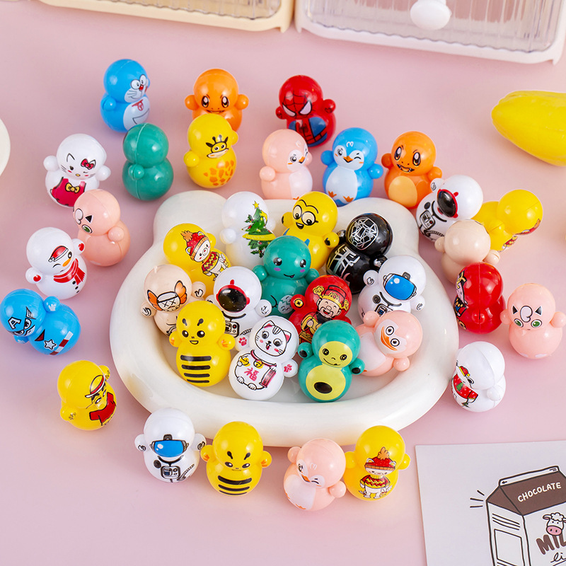 Cartoon Mini Tumbler Toy Shake Tone Same Style Kindergarten Baby Children Educational Desktop Game Gift Blind Box