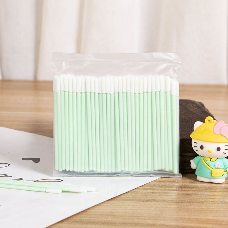 Small round head sponge cotton swab dust-free purification wiping stick cleaning anti-static consumables green rod industrial cotton swab wholesale