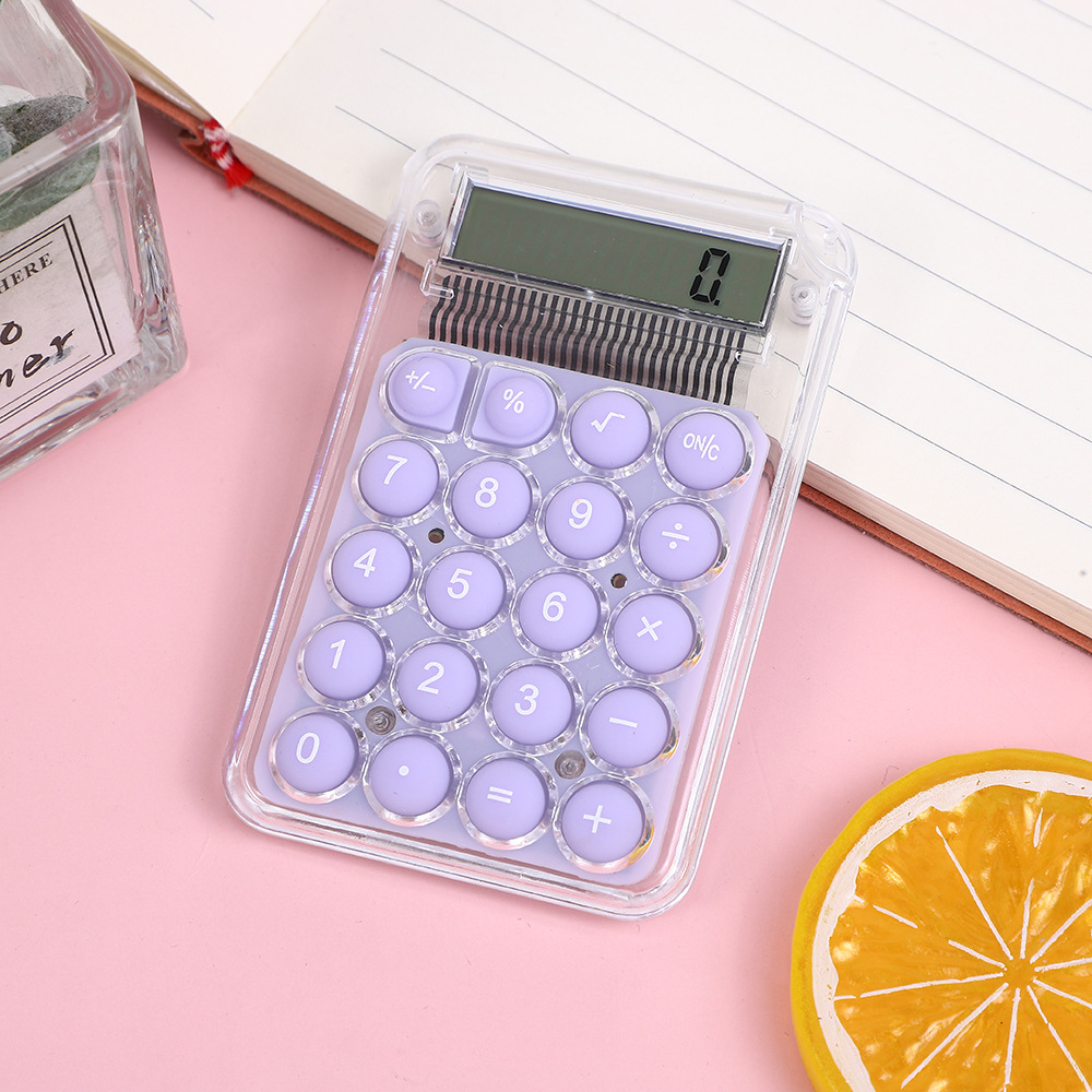 Creative cute computer fashion mini portable small calculator office Primary School student scientific transparent wholesale