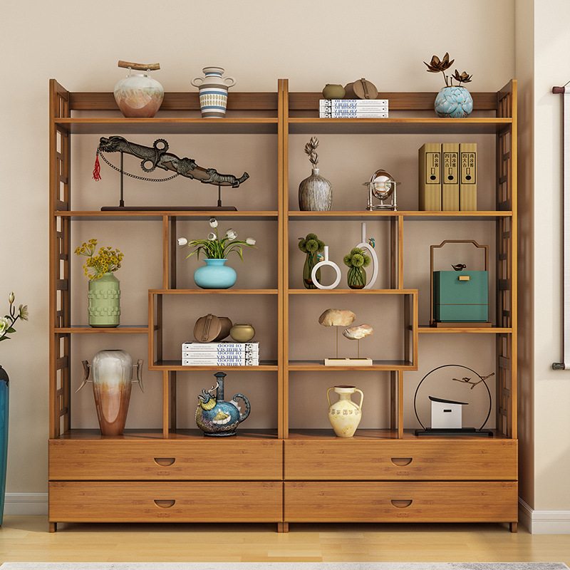 [Can be used for foreign trade processing] Bogu shelf ornaments bookshelf display cabinet Duobao Pavilion tea set tea storage rack