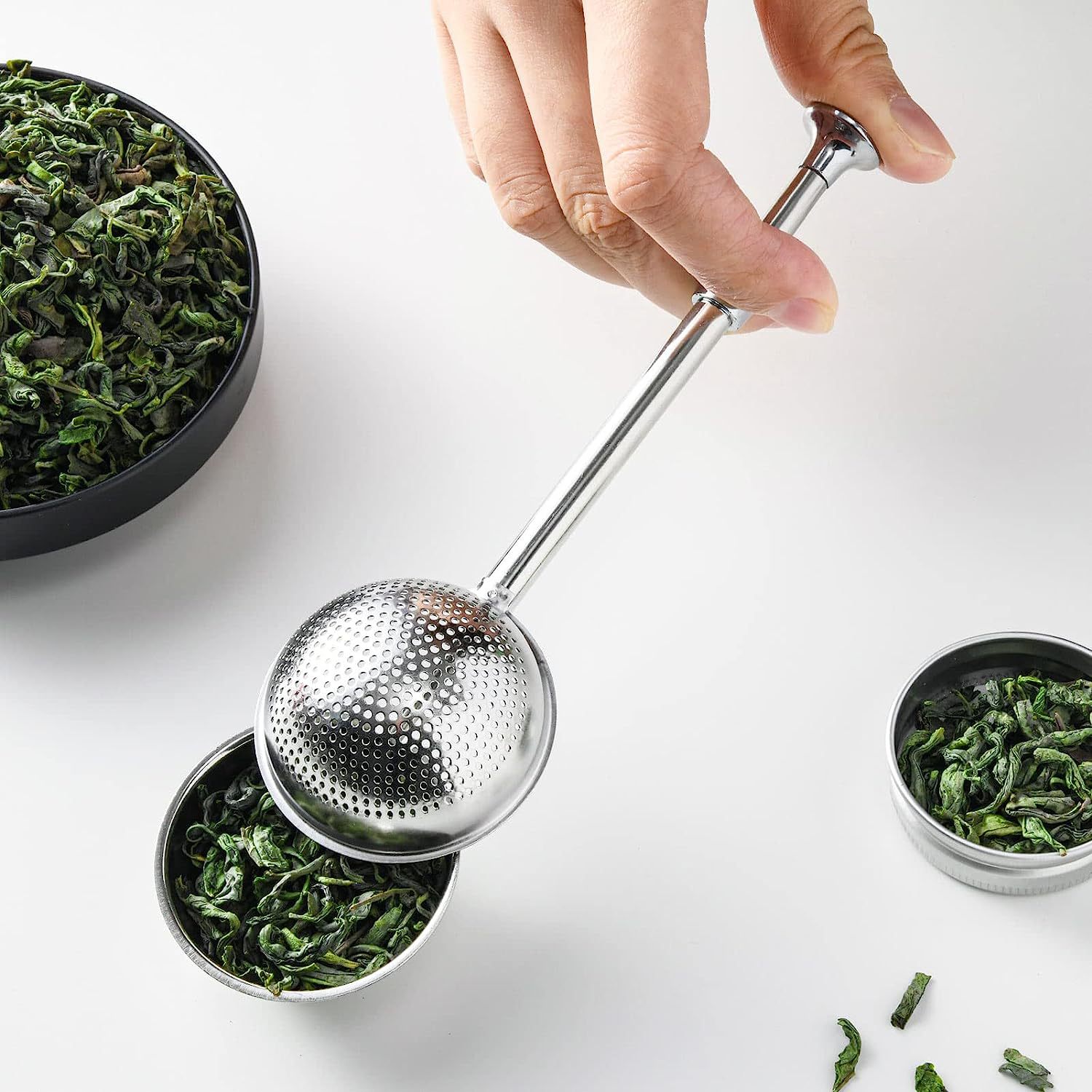 Stainless Steel Powder Spreader Stainless Steel Half-Leak Tea Ball Flour Sieve Frost Sieve Sugar Sieve Sieve Sieve Ball Powder Sifter