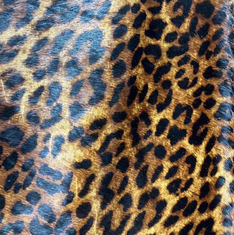Ready Stock Leopard Print Horse Leather Genuine Fur Integrated Whole Sheet Various Specifications Clothing Fabrics Horse Fur Leather