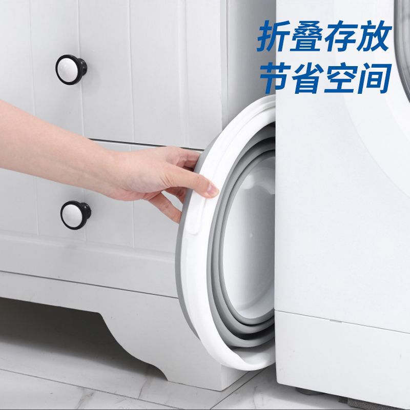 Folding Bucket Portable Silicone Plastic Bucket Outdoor Folding Bucket Car Wash Portable Fishing Bucket in Stock