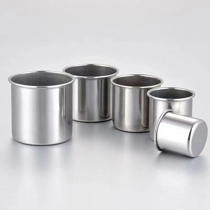 Stainless Steel Small Mouth Cup, Small Wine Glass, Handless and Lid Mechanical 3~5cm Multi-purpose Mini Set Cup