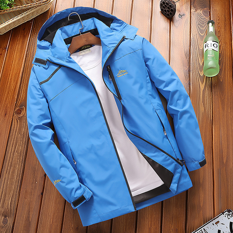 Factory Approved Autumn Outdoor Sports Mountaineering Suit Loose plus size Single Layer Jacket Men's Windproof Jacket
