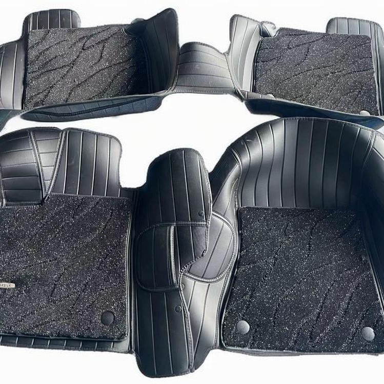 Full Coverage Car Floor Mats Amazon Cross-Border Export Ready Stock Dropshipping Large Horizontal Stripes Thickened Car Mats Custom Fit for Specific Car Models