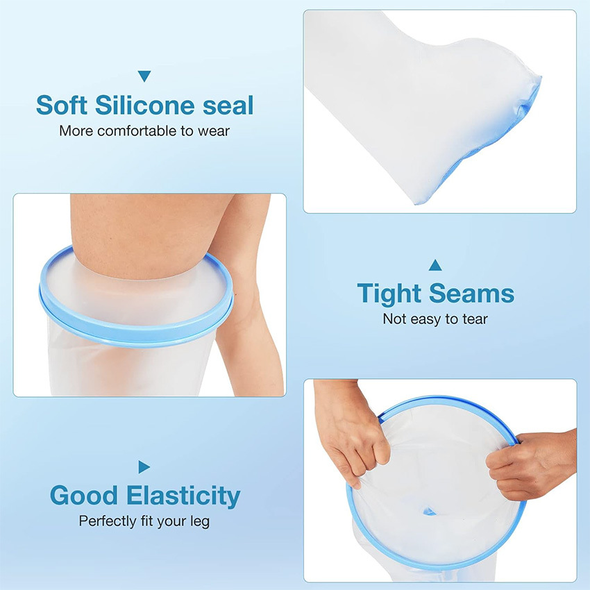 Adult Calf Waterproof Cover Gypsum Cover with Non-Slip Bottom Fracture Bandage Bath Waterproof Bag Wound Bath Cover Outdoor
