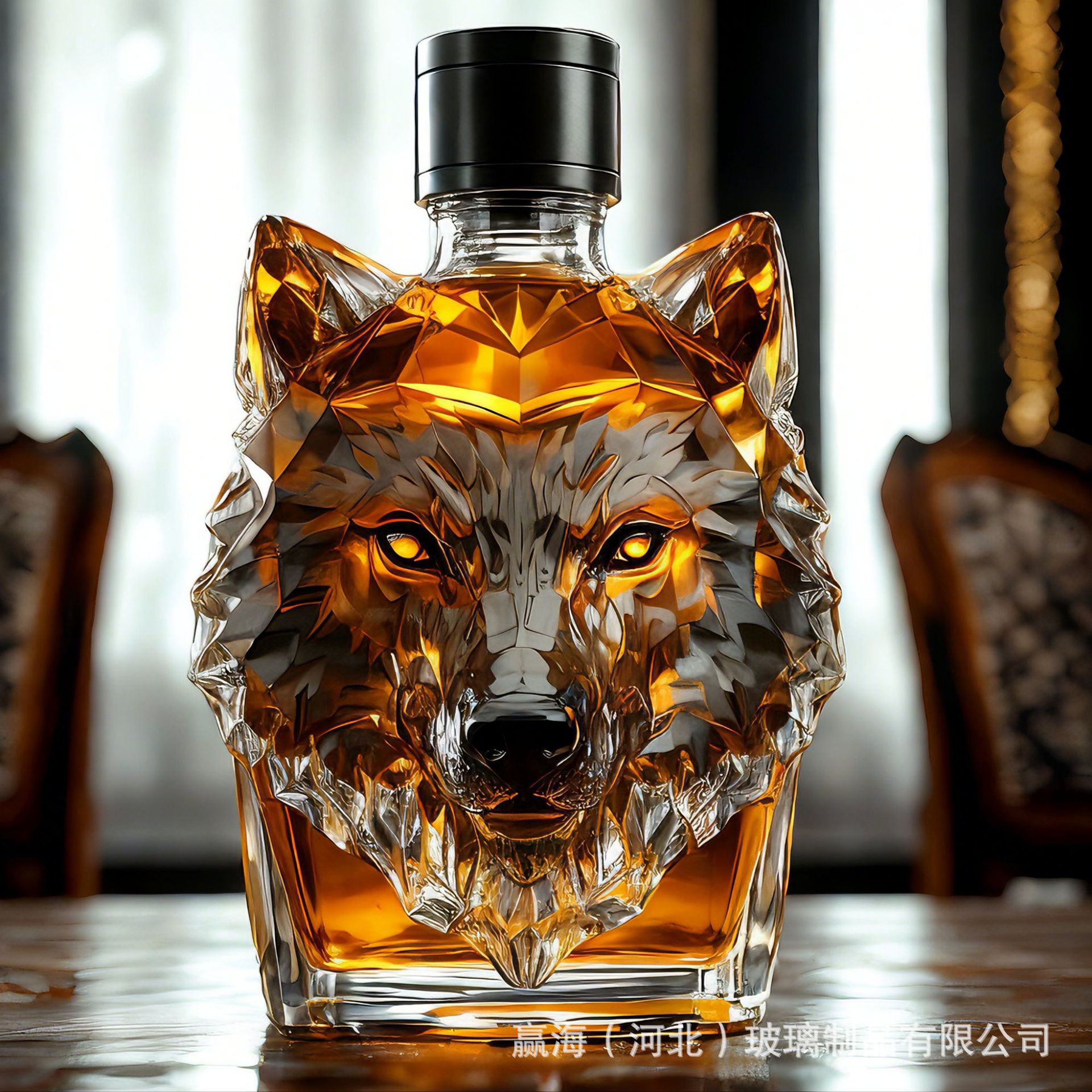 New Wolf Head Whisky Bottle Borosilicate Glass Bottle Craft Bottle Animal Shape Bottle