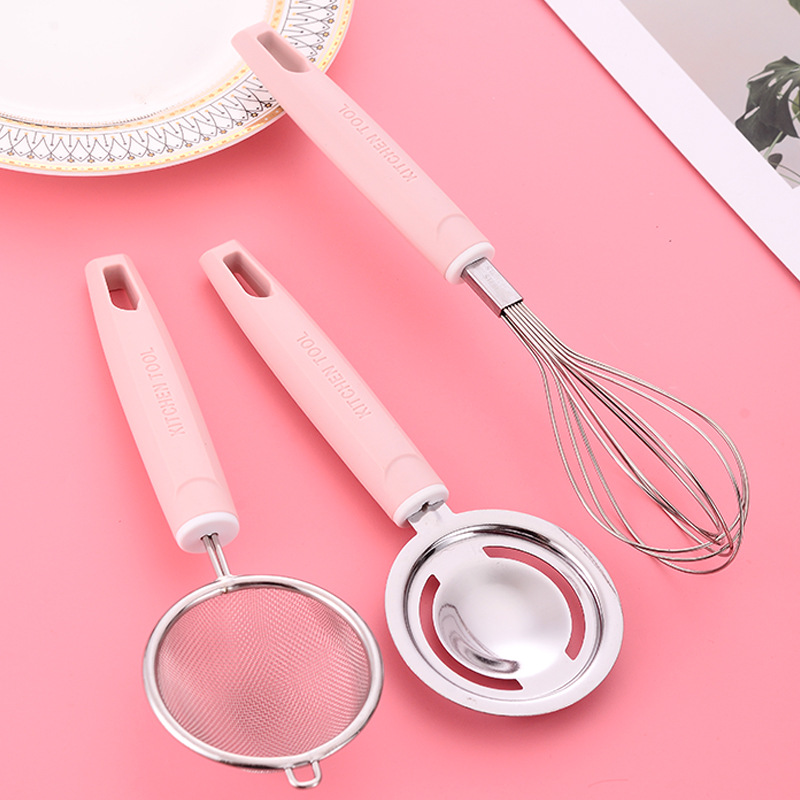 Baby food supplement tool stainless steel egg white egg yolk separator steamed egg beater filter colander baking set