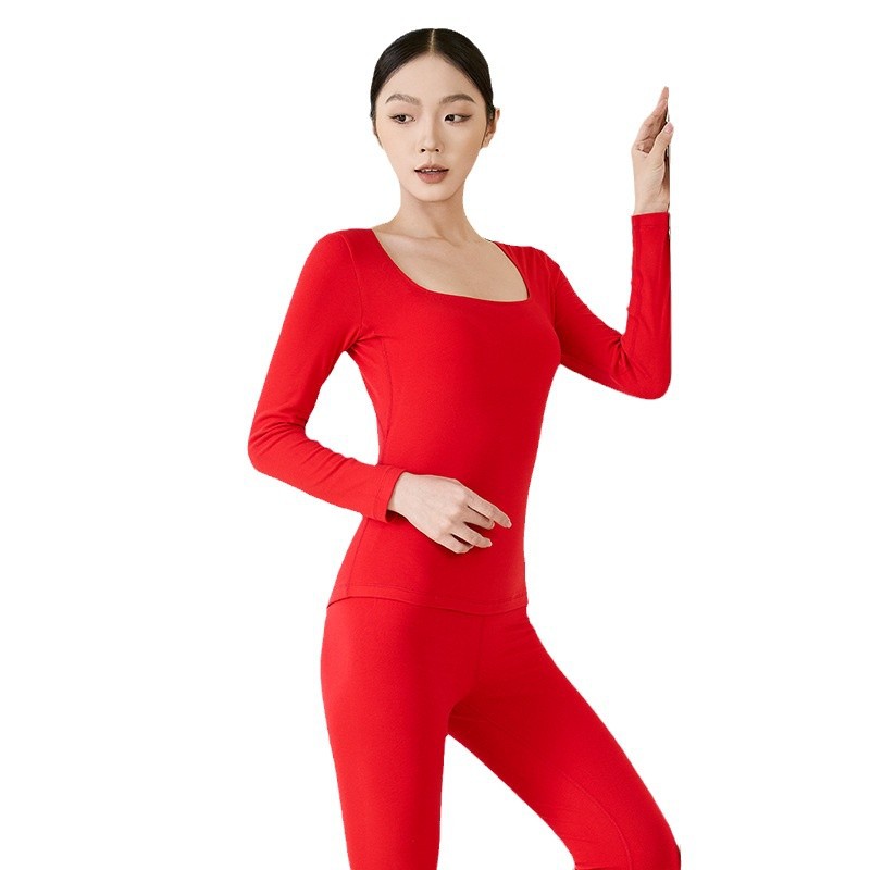 New Arrival Fortune Red Wedding Year Thermal Underwear suit Winter Bottoming Women's Autumn Clothes and Pants