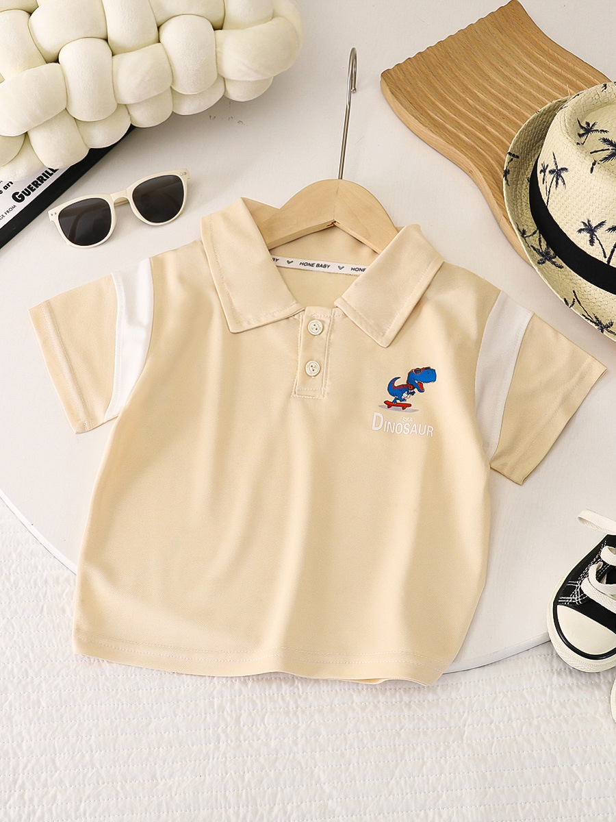 New Children's Summer Cartoon Polo Shirt T-shirt for Boys and Girls Thin Printed Short-sleeved Baby's Korean-style Lapel Top