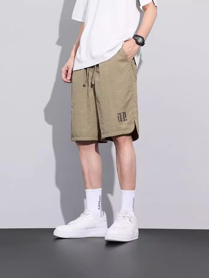 Men's Summer Thin Ice Silk Quick-drying Sports Shorts for Boys Casual Five-point Pants Outer Wear Breathable Crock Pants