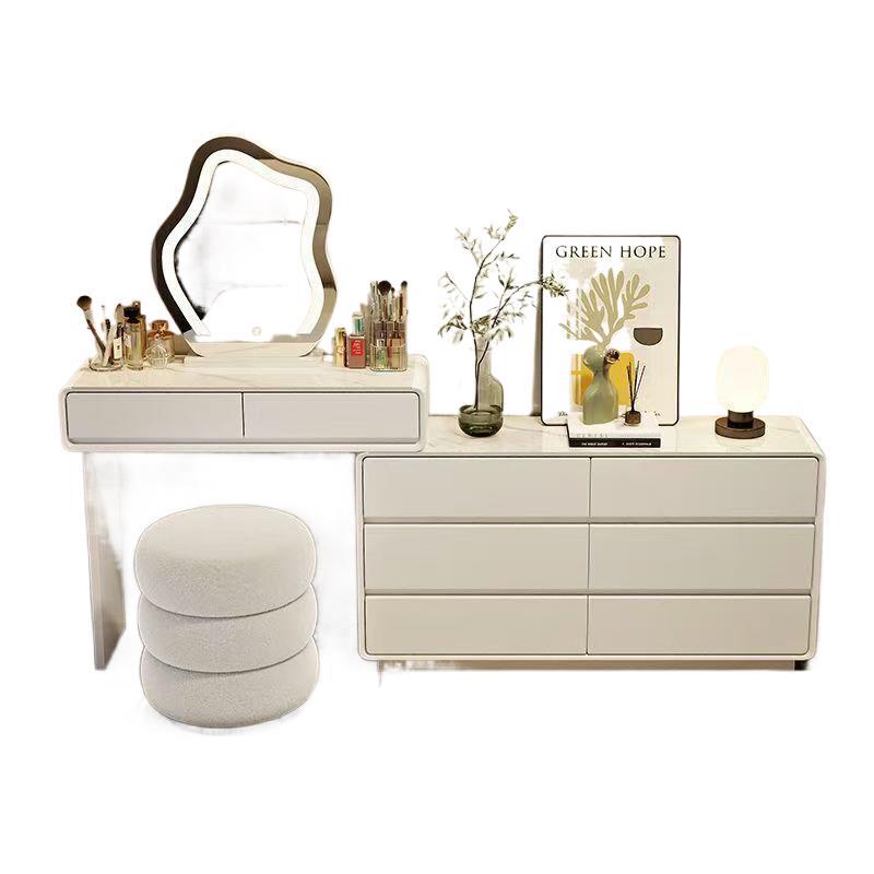 Dressing Table Home Bedroom Modern Simple Drawer Cabinet Integrated Cream Style Small Apartment Retractable Storage Cabinet Dressing Table