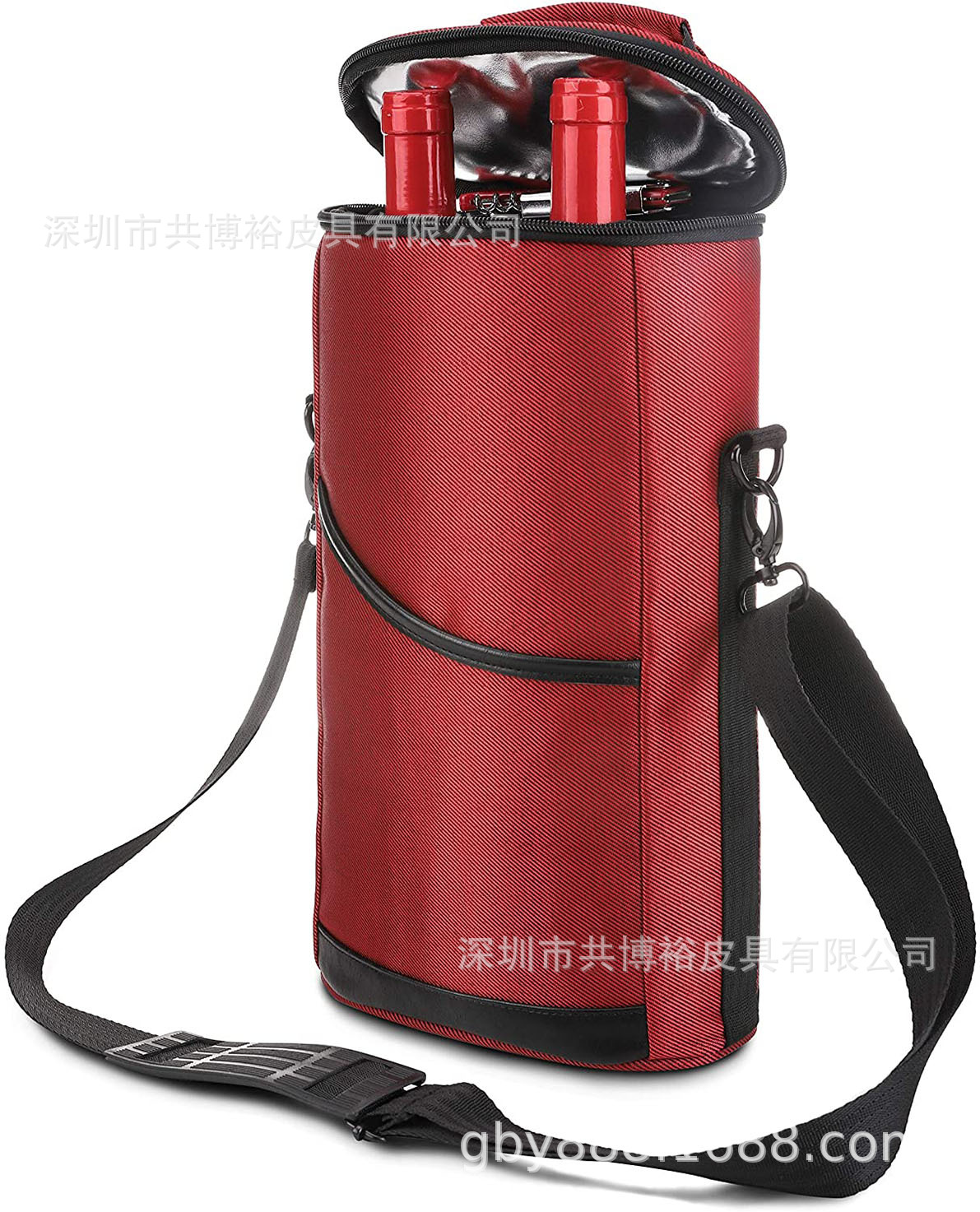 Factory Customized Polyester Twill 2-Pack Red Wine Ice Pack, Thermal Bag, Fruit Protection Bag, Fresh-Keeping Bag, Contrasting Color